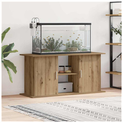 Aquariumständer Artisan Eiche 121x41x58cm Bauholz 4 Fächer mit Türen
