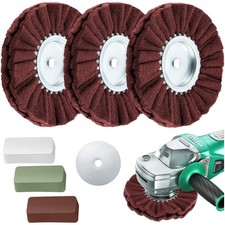 7 Pcs 8" Airway Buffing Wheel Kit in Diameter 5/8" in Arbor Hole, Aluminum Metal