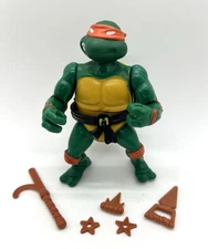 Vintage Playmates 1988 TMNT Soft Head Michaelangelo Action Figure Complete
