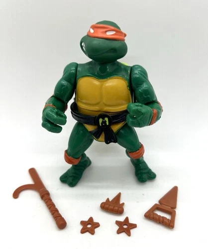 Vintage Playmates 1988 TMNT Soft Head Michaelangelo Action Figure Complete