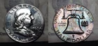 1963 Proof Franklin Silver Half Dollar 50c Rainbow Toning