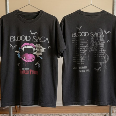2026 Enhypen World Tour 'Blood Saga Black T Shirt
