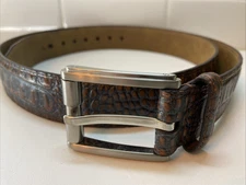 PGA Tour Leather Belt Brown Croc Embossed Top Grain 40 Mens