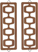 CroBlissful 2 Pcs Mid Century Modern Wall Art Wood Elegance Brown 