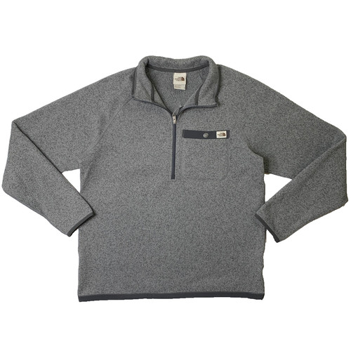 The North Face Sweater Mens M Medium Gray Gordon Lyons 1/4 Zip Fleece Hiking