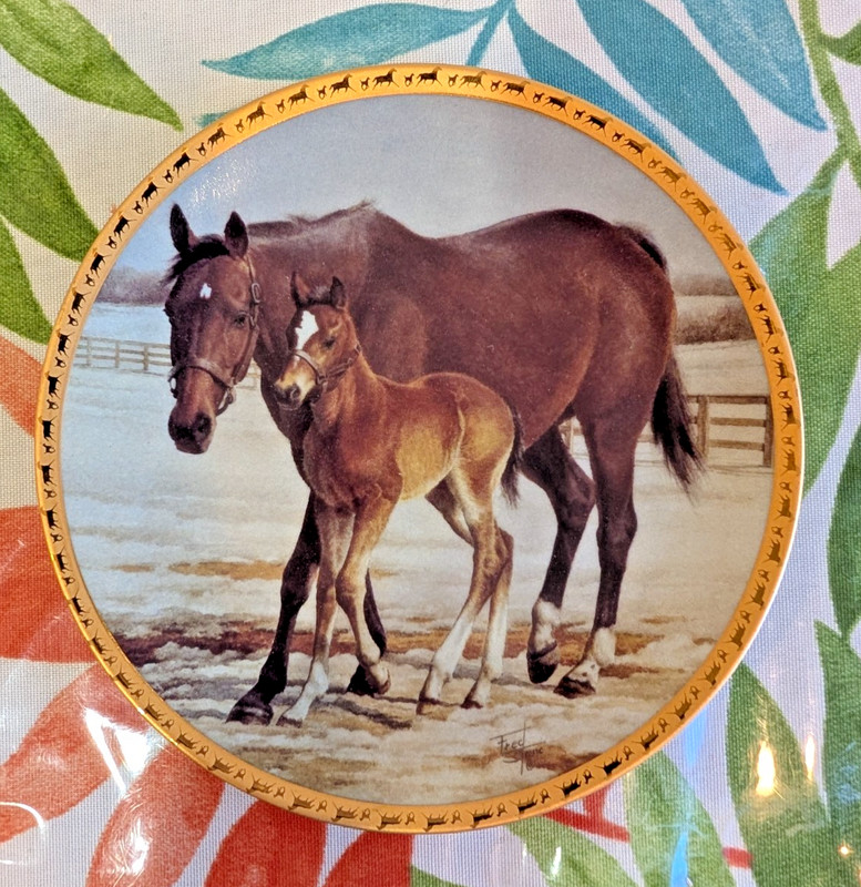 FRED STONE HORSE PLATE THE KIDNAPPED MARE  AND HER SECRETARIAT COLT