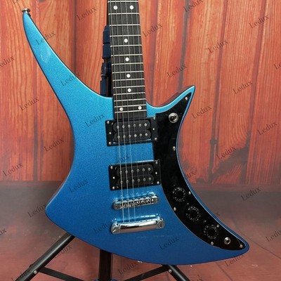 Electric Guitar Chrome Hardware Fixed Bridge Metallic Blue Fast Ship US Stock