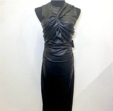 Express Black Ruched Midi Dress