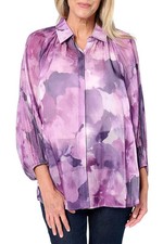 Susan Graver Women's Occasions Printed Sheer Woven Tunic Lilac
