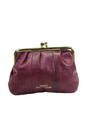 Buxton Womens Leather Pleated Front Frame Clasp Coin Purse Solid Red Small — photo 1