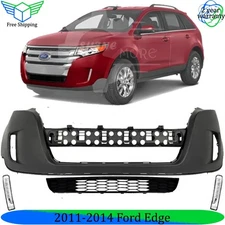 Front Bumper Cover Fascia & Lower Grille For 2011-2014 Ford Edge
