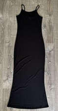 RIBBED BLACK MERMAID HEM CAMISOLE SLEEVELESS MAXI DRESS SIZE LARGE