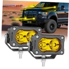 LED Pods, 2Pcs 40W 3 Inch Yellow Spot LED Light Pods Fog Yellow Spot Lights