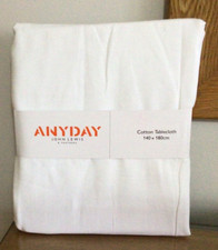 John Lewis Anyday Rectangular Cotton Tablecloth, White - 140cm x 180cm