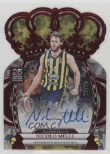 2024-25 Panini Crown Royale EuroLeague Crystal Red 22/25 Nicolo Melli Auto 3d3