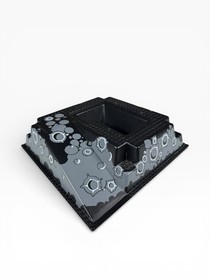 LEGO Raised Baseplate 32x32 w/ Ramp, Pit Crater Blacktron Unitron Space 2552px2