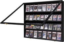 Lockable 35 Graded Sports Card Display Case, for Football, Baseball, Basketball
