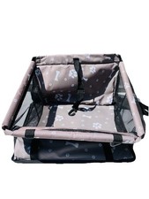 Portable and collapsible small dog Car Seat With Paw And Bone Print