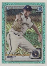 2020 Bowman Chrome Prospects Aqua Shimmer Refractor 76/125 Nick Bennett u6m