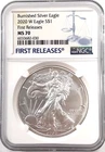 2020-W $1 Burnished American Silver Eagle NGC MS70 First Releases (030)