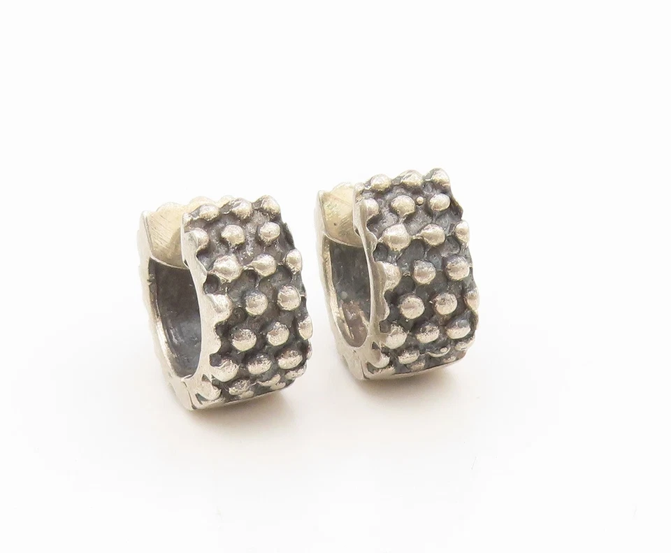 Pendientes vintage de plata de ley 925 ZINA aros cúpula gruesos con cuentas EG13952 Foto 2 de 4