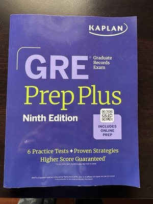 GRE Prep Plus, Ninth Edition - Paperback, by Kaplan Test Prep - Very Good