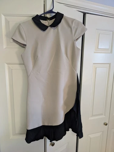 Abito tubino donna Kate Spade New York in crepe con volant taglia 0 pomice accento nero