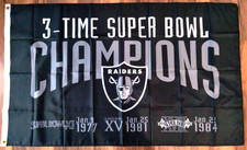 New Raiders 3 Time Super Bowl Champions Flag Banner 3 ft. x 5 ft.