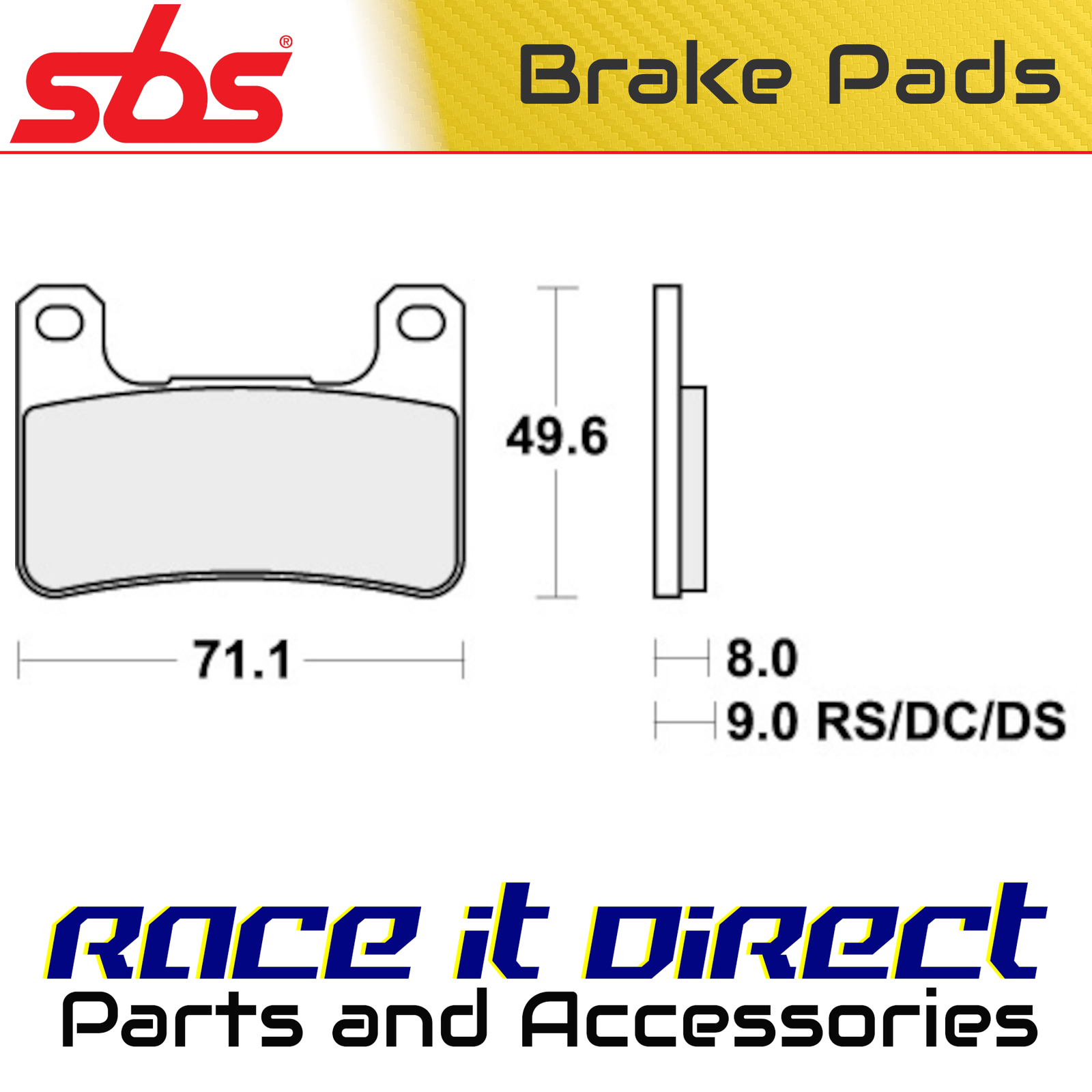 SBS 806DC BRAKE PADS ORGANIC RACING