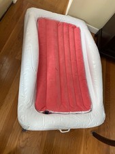 Inflatable Toddler Travel Bed Portable Kids Air Mattress Set w Safety Coral