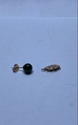 14K Yellow Gold Scrap Jewelry Lot 0.8g Single Gemstone Earring Filigree Clasp — photo 3