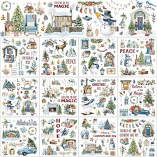 12 Sheets Rub on Transfers for Crafts and Furniture Rub on Transfer Stickers Win