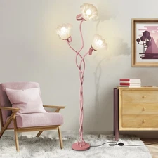 Flower Standing Lamp for Bedroom, Cute Corner Floor Lamp with Flexible