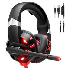 GAMING HEADSETS HEADPHONES Noise Canceling Mic PS4 PS5 Xbox One Nintendo Switch