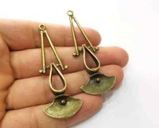 2 Dangle Ethnic Tribal Charm Antique Bronze Plated jewelry Accessories G18211