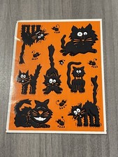 Vintage Hallmark Halloween Black Cats Sticker 1 Sheet G5