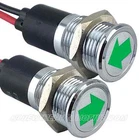 SS DASH GREEN ARROW TURN SIGNAL INDICATORS PILOT LIGHT 14mm, CAR, TRUCK, HOT ROD