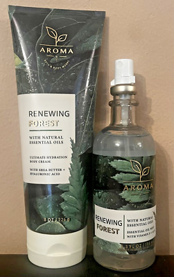 Bath & Body Works Aroma Renewing Forest Essential Oil Mist and Body Cream 2 SET