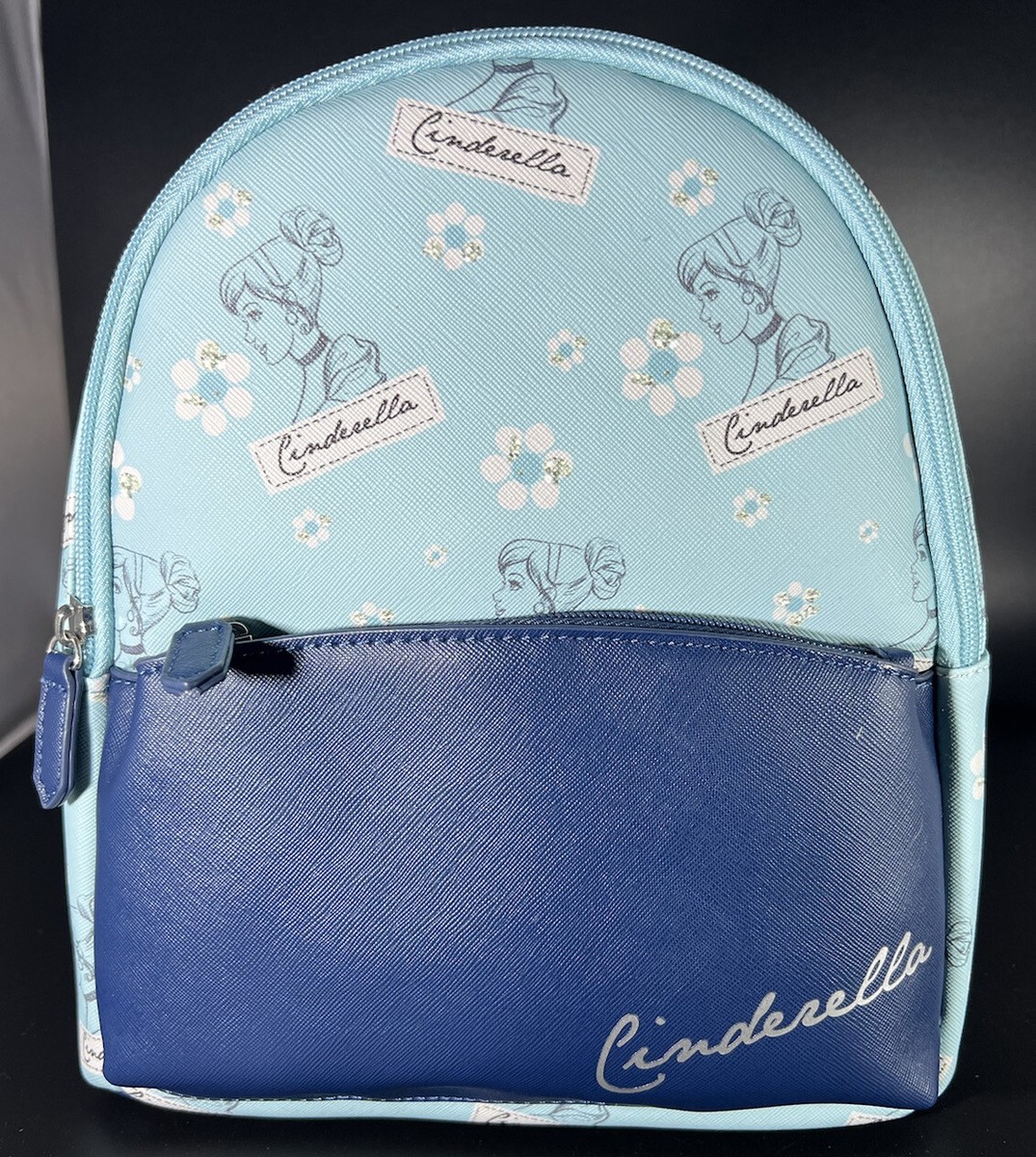 Disney Light Blue Cinderella Floral Mini Backpack Amazon.com: Loungefly Disney Cinderella Cosplay Mini  main image 4