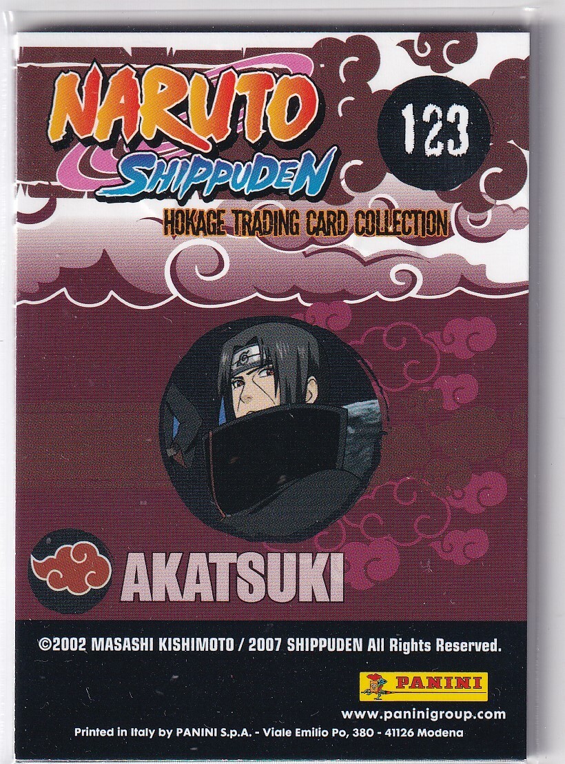 Panini Naruto Shippuden Hokage Trading Card Karte Nr. 123 Akatsuki