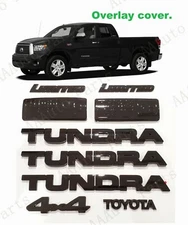 OVERLAY Gloss black Door Rear Tundra V8 Toyota 4X4 Limited Emblem 2007-13 Tundra