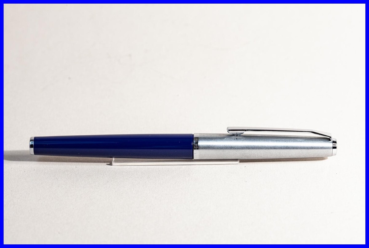 1970s PELIKAN SILVEXA 12 Patronen Füller in Blau & Stahl mit