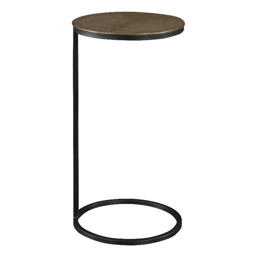 Uttermost Brunei Contemporary Metal and Aluminum Accent Table in Black/Gold - Picture 1 of 5