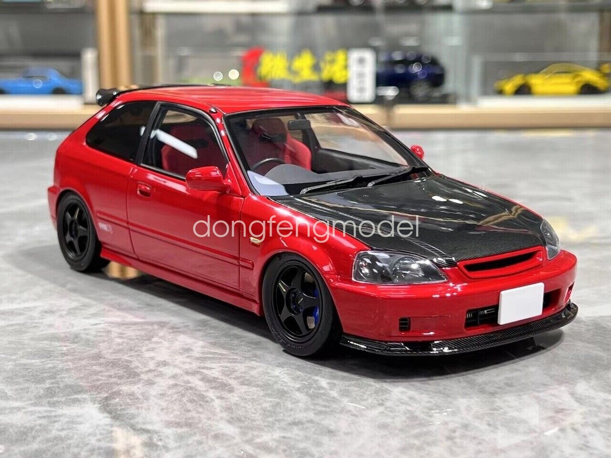 MH 1:18 Red Civic Type R EK9 B16B Vtec Engine Model Diecast Metal