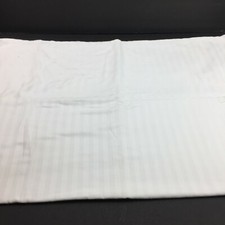White Striped Fabric Tablecloth 78" x 39" Table Linens Dining Textiles