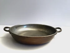 Vintage Double Handled Copper Saute Au Gratin Pan Made in Portugal