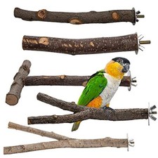 5PCS Bird Parrot Perch Stand Set - Natural Wood Bird Parrot Stand Branches