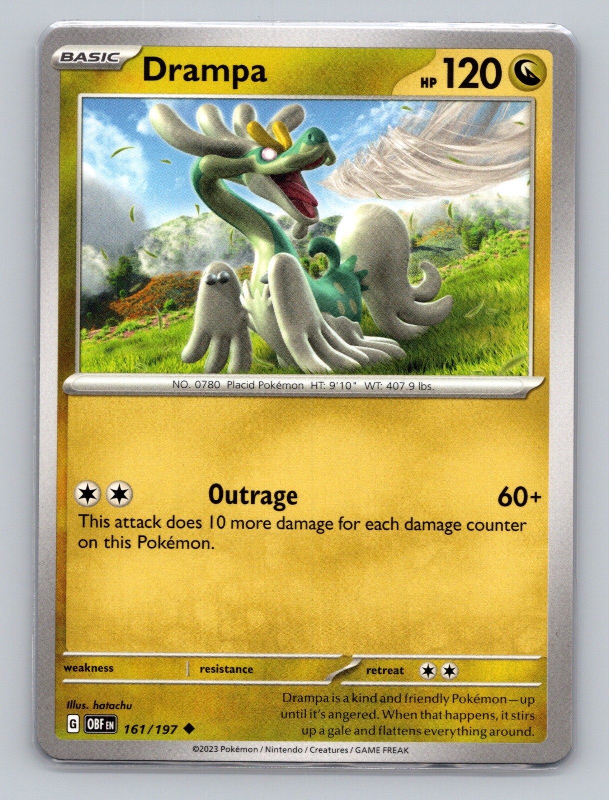 Drampa 161/197 Obsidian Flames Uncommon NM OBF EN Pokemon Card Scarlet & Violet