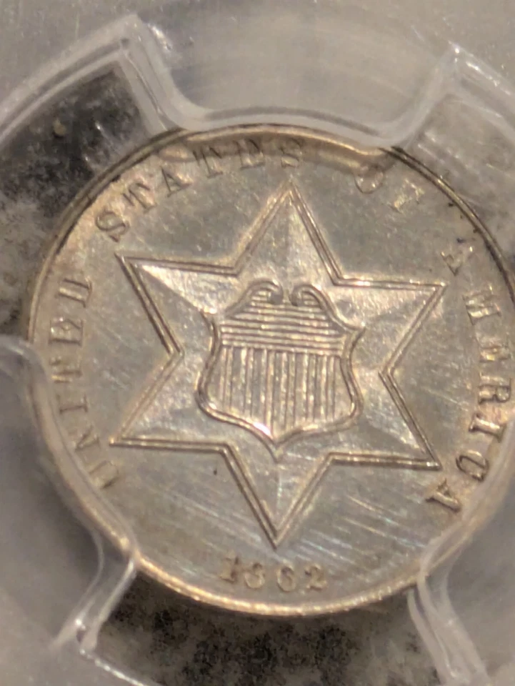 1862 Silver Three Cent 3C PCGS PR-61 Rare 550 Minted (Code 666 - Image 2 of 4