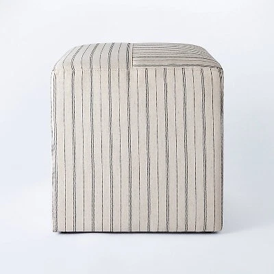 Striped cheap cube ottoman